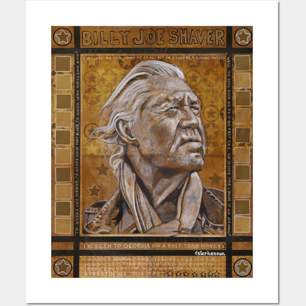 Billy Joe Shaver Wall Art by Raybomusic01